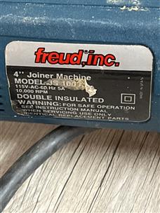 FREUD TOOLS 4'' JOINER MACHINE MODEL JS100A Acceptable